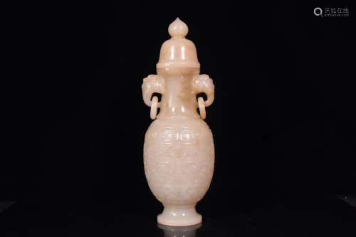 A Carved Hetian Jade Vase