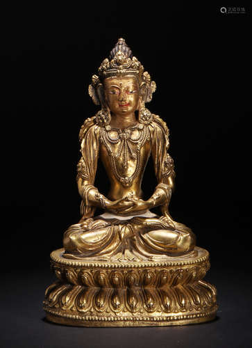 A Gilt Bronze Amitayus Buddha