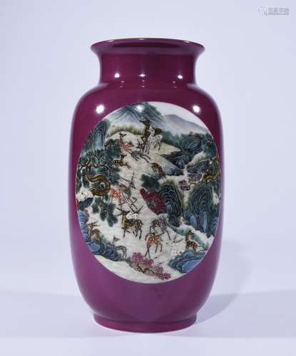 Qianlong Mark, A Red Glazed Vase