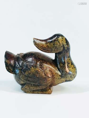 A Carved Jade Duck