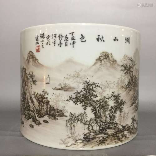 Wang Yeting, A Drisaille-Decorated Brushpot