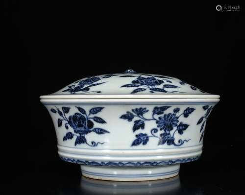 Xuande Mark, A Blue and White Bowl with Cover