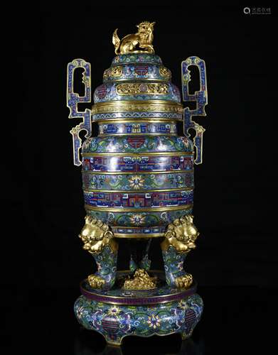 A Bronze Cloisonne Censer