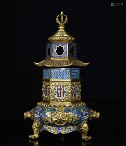 A Bronze Cloisonne Censer