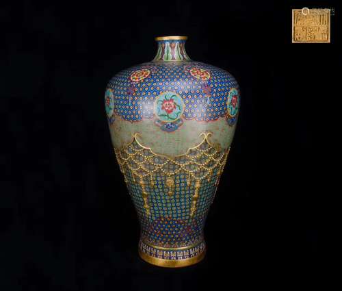 A BRONZE LACQUER MEI SHAPE VASE