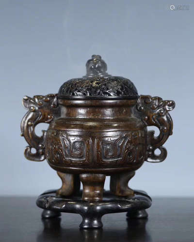 A CHENXIANG WOOD CARVED CENSER