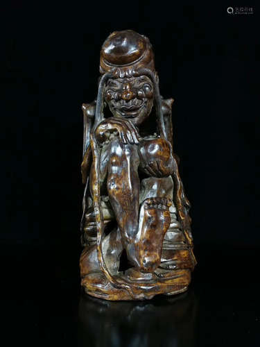 A BAMBOO MONK ORNAMENT