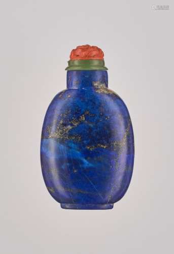 A LAPIS LAZULI SNUFF BOTTLE, QING DYNASTY