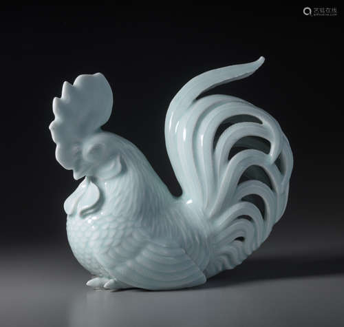 A PORCELAIN OKIMONO OF A COCKERELPorcelain. Jap...