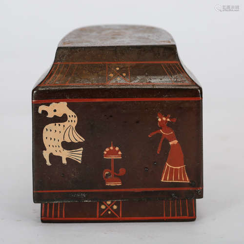 CHINESE LACQUER WOOD COVER BOX