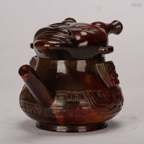 CHINESE JADE CARVED WATER POT