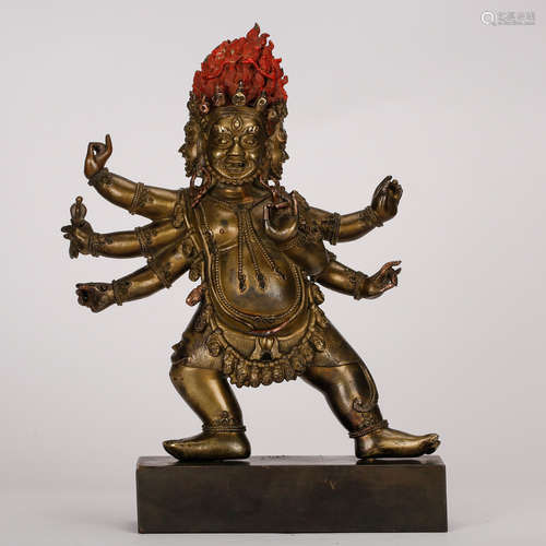 CHINESE BRONZE FIGURE OF MAHAKALA