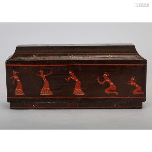 CHINESE LACQUER WOOD COVER BOX