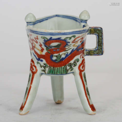 CHINESE WUCAI PORCELAIN WINE CUP