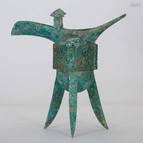 CHINESE BRONZE ARCHAIC STYLE JUE CUP