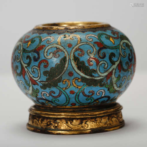 CHINESE CLOISONNE SCHOLAR WATER POT