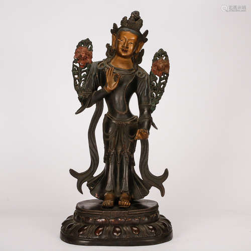 CHINESE BRONZE FIGURE OF GUANYIN