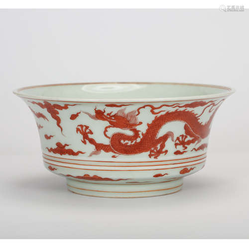 CHINESE IRON RED DRAGON BOWL