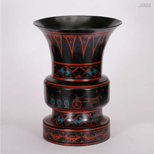 CHINESE LACQUER WOOD SPITTOON