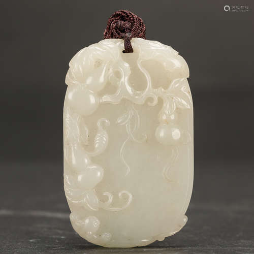 CHINESE WHITE JADE PLAQUE