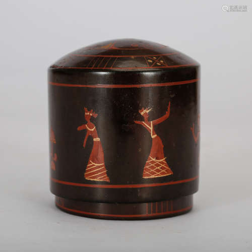 CHINESE LACQUER WOOD COVER BOX