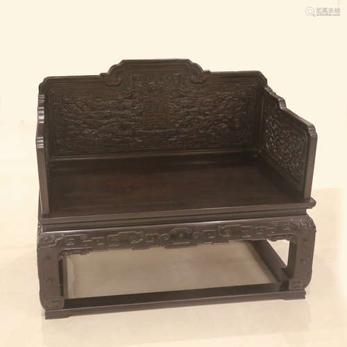 CHINESE IMPERIAL THRONE CHAIR CARVED BATS