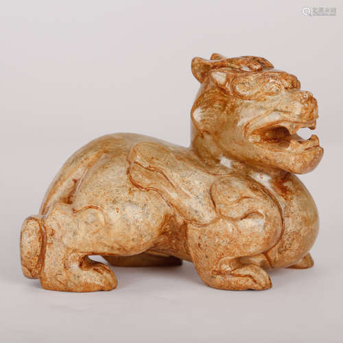 CHINESE JADE FIGURE OF BEAST