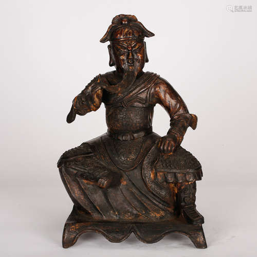 CHINESE BRONZE FIGURE OF GUANDI