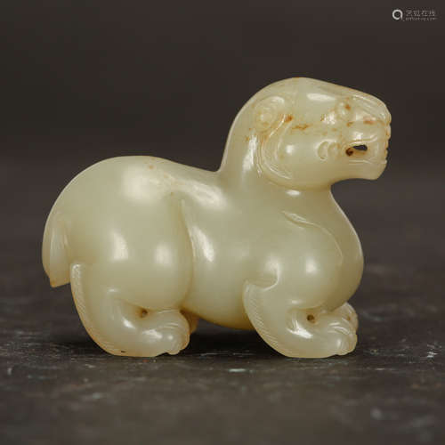 CHINESE CELADON JADE BEAST