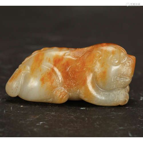 CHINESE CELADON JADE BEAST