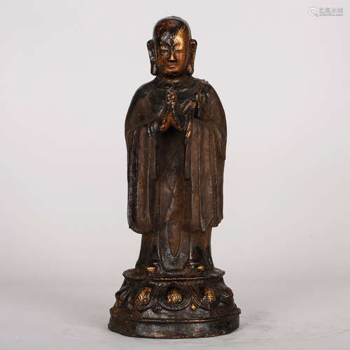 CHINESE BRONZE FIGURE OF LOHAN