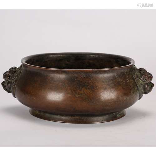 CHINESE BRONZE FOOLION CENSER