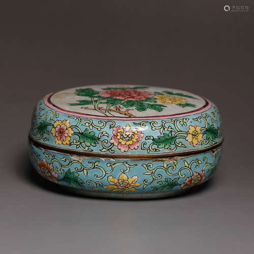 CHINESE CLOISONNE FLOWER COVER BOX