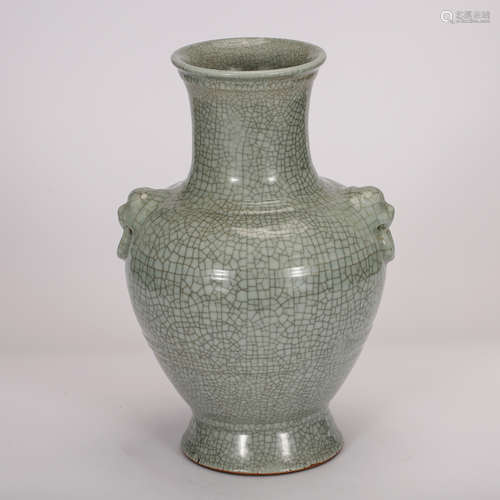 CHINESE CRACKLE GLAZED ZUN VASE