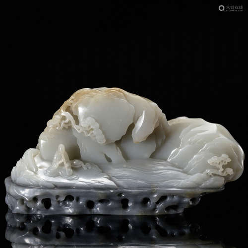 CHINESE WHITE JADE LANDSCAPE BOULDER