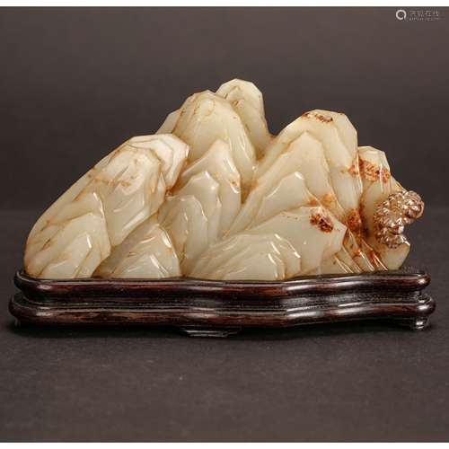 CHINESE WHITE JADE LANDSCAPE BOULDER