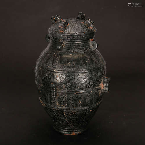 CHINESE JADE STONE CARVED VASE