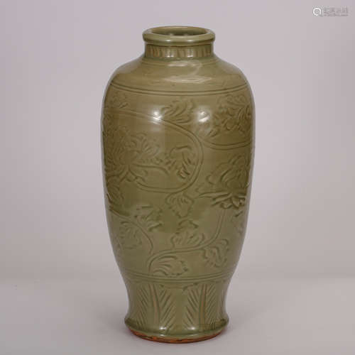 CHINESE TEA DUST GLAZED VASE