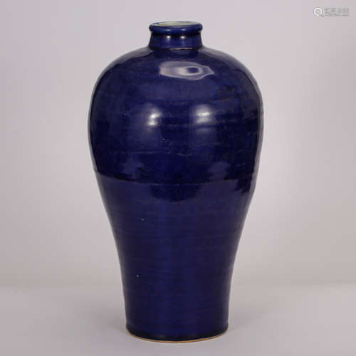 CHINESE INDIGO BLUE GLAZED MEIPING VASE