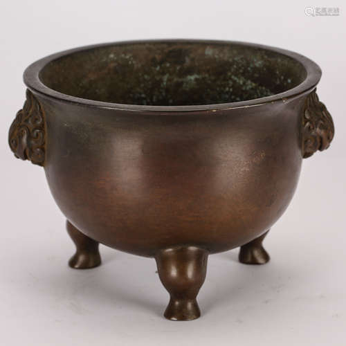 CHINESE BRONZE TRIPOD CENSER