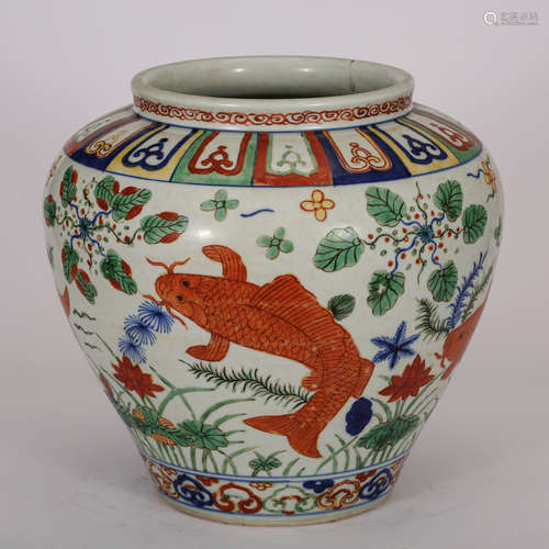 CHINESE WUCAI FISH JAR