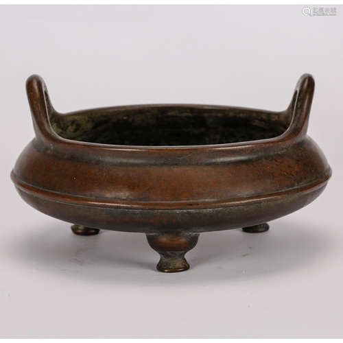 CHINESE BRONZE TRIPOD CENSER