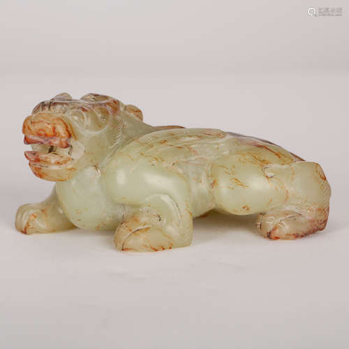 CHINESE JADE RECUMBENT BEAST