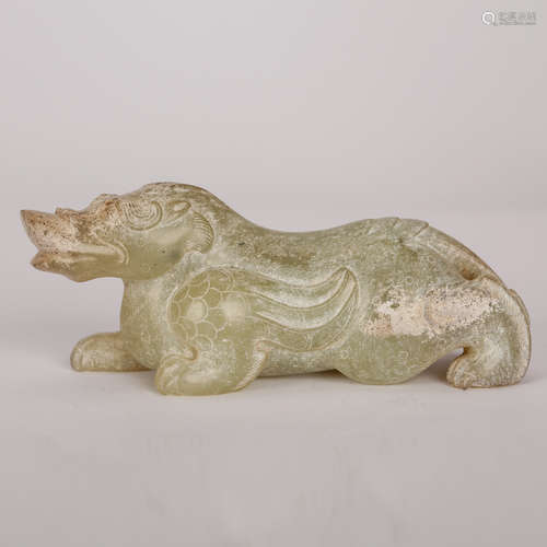 CHINESE JADE CARVED BEAST