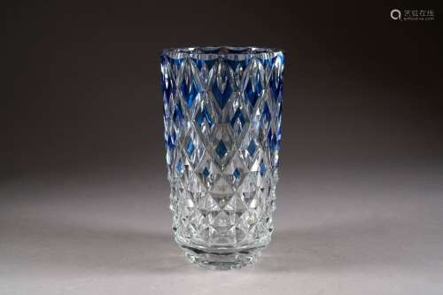 Val Saint LambertGrand vase. Epais cristal inco...