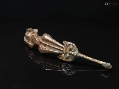 A GILT BRONZE BELT HOOK