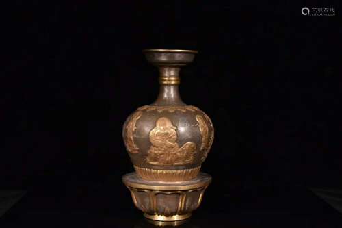 A Gilt Bronze and Silver Vase