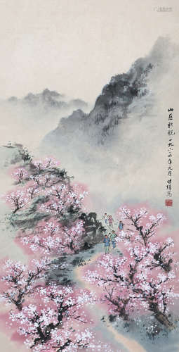 郭传璋（1912～1990） 山区新貌 立轴 设色纸本