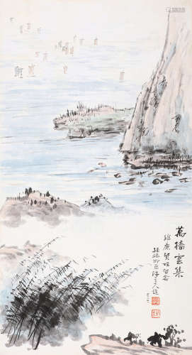 孙禄卿（1900～1992） 山水 立轴 设色纸本
