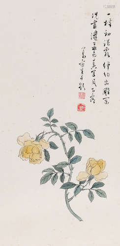 溥儒（1895～1963） 花卉 立轴 设色纸本